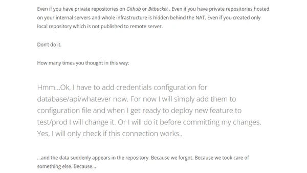 How to store sensitive configuration data