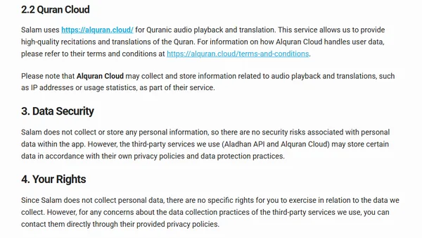 Salam - Privacy Policy