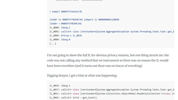 Investigating an InvalidProgramException from a memory dump (part 1 of 3)