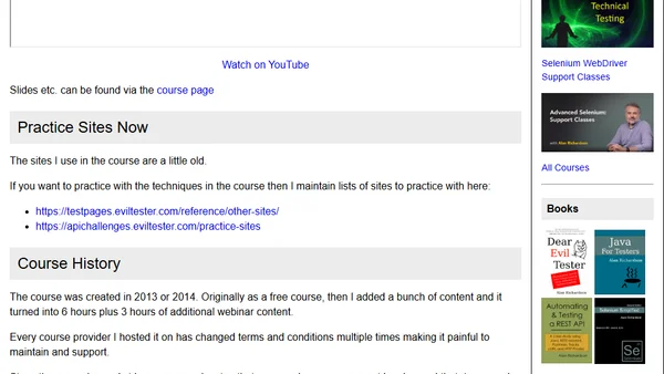 Free Technical Web Testing Course Released To Youtube
