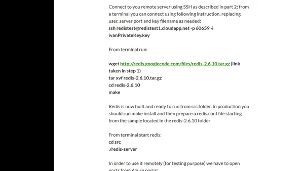 Running Redis 2.6 on a CentOS Linux in Azure – Part 2: Redis Installation