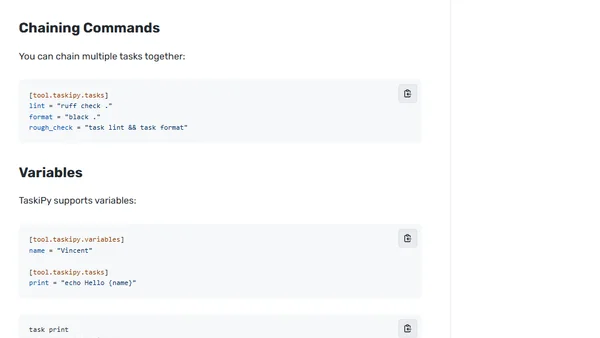 TaskyPi can turn your pyproject.toml into a Makefile too