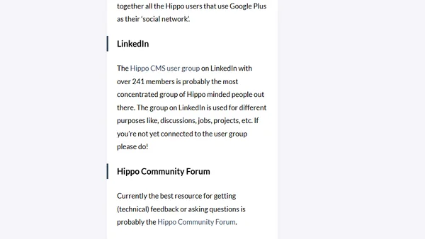 Get involved with the Hippo CMS Community!