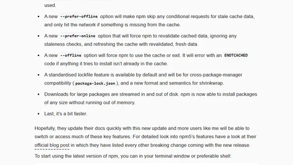 What’s New in npm 5?