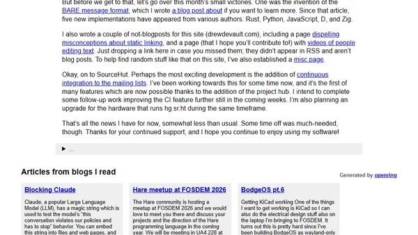 Status update, July 2020