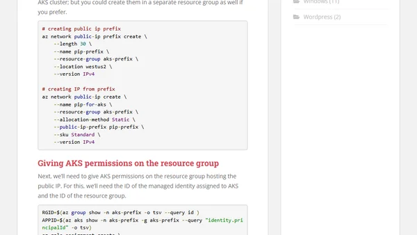 Using public IPs from a public IP prefix in Azure Kubernetes Service