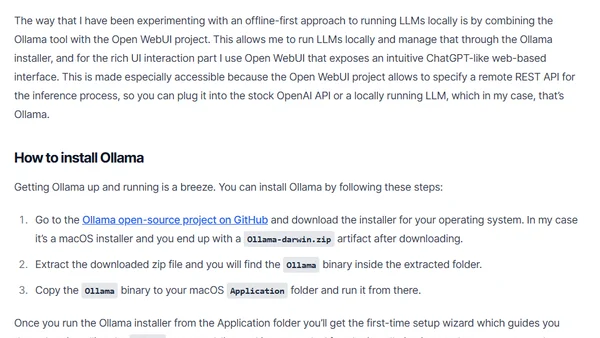 How to run a local LLM for inference with an offline-first approach