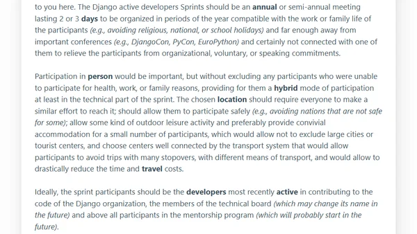 My Django active developers Sprints proposal 🌅