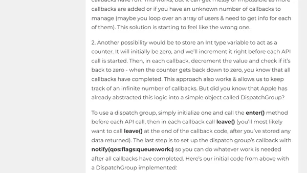 Handle Multiple Async Callbacks with DispatchGroup | The Swift Dev Blog