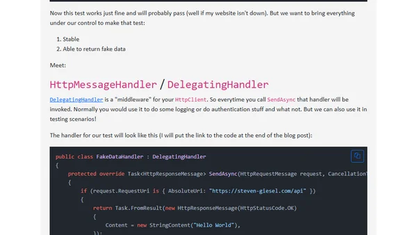 How to test HttpClient inside API Tests