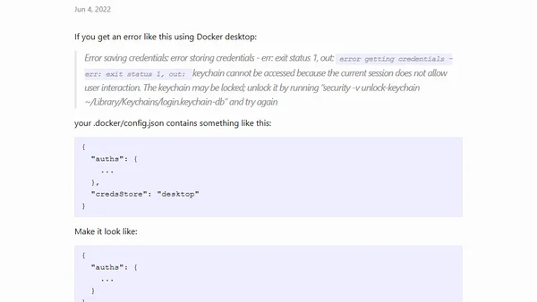 Docker credential issues for CI