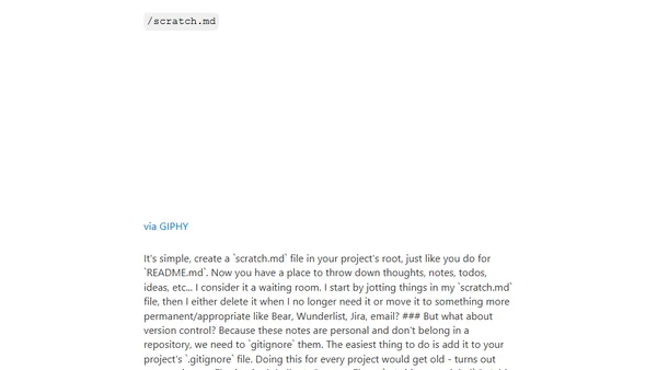 How I Keep Notes About My Laravel Projects: scratch.md
