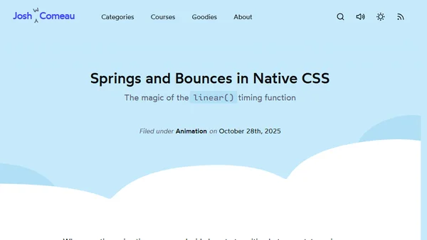 Springs and Bounces in Native CSS