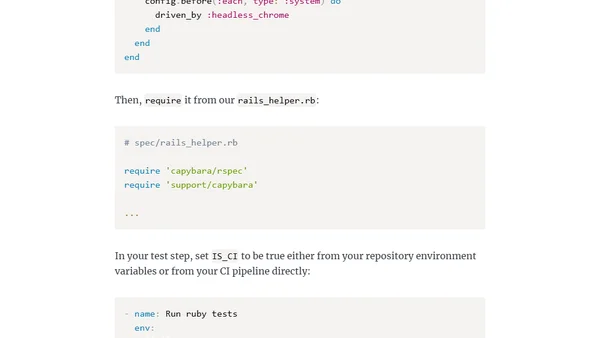 Running Ruby on Rails System Tests in GitHub Actions