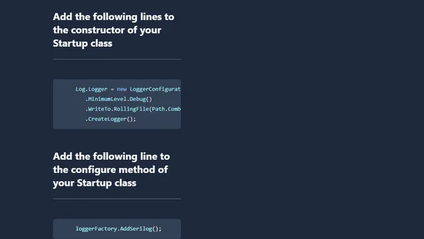 Step by step: Serilog with ASP.NET Core