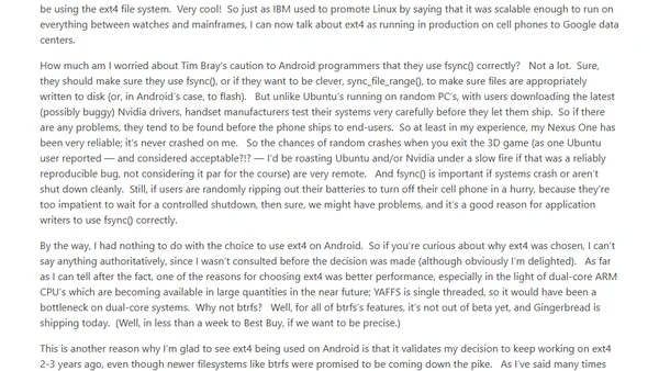 Android will be using ext4 starting with Gingerbread