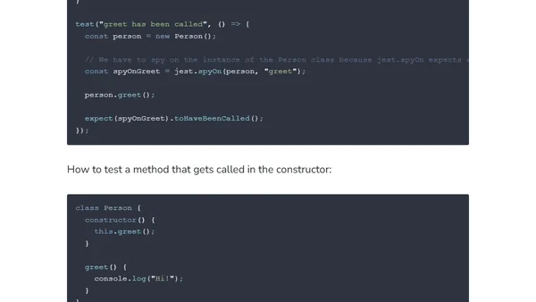 How to test a class method with Jest