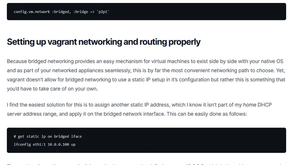 Vagrant networking to enable Internet accessible machine setup