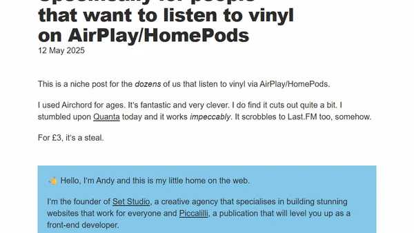 Specifically for people that want to listen to vinyl on AirPlay/HomePods