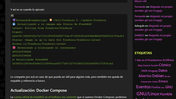 Scripts de mantenimiento para FreshRSS