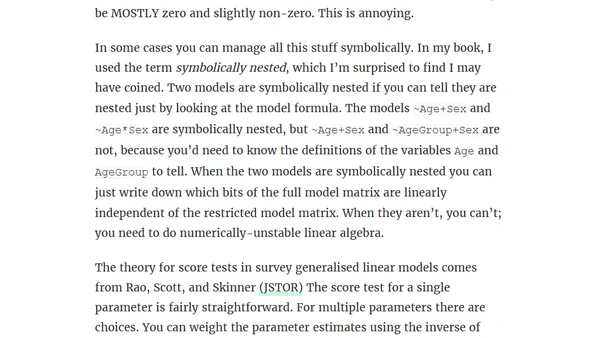Score tests: surprisingly annoying