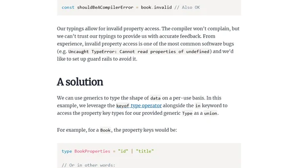 Handling Dynamic Property Typings with TypeScript