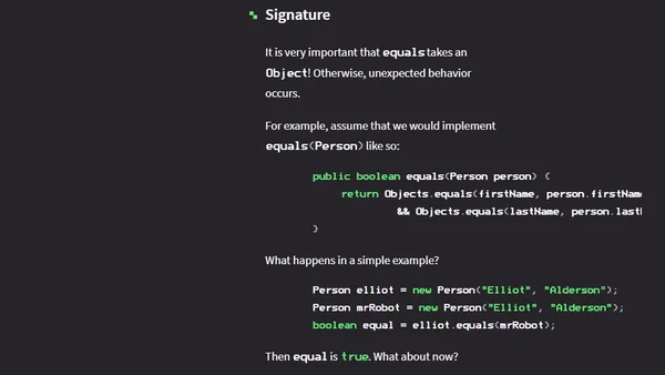 How To Implement equals Correctly