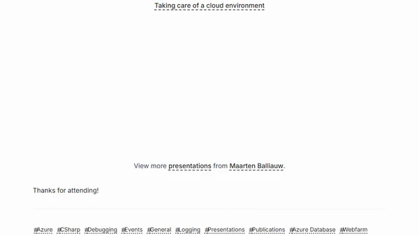 Taking Care of a Cloud Environment (slides)
