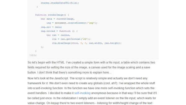 JavaScript image scaling