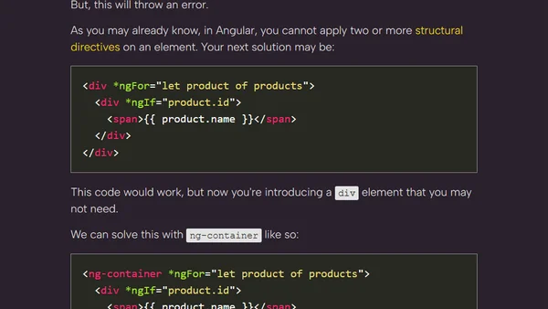 Difference between ng-container and ng-template in Angular | What they are and when to use them