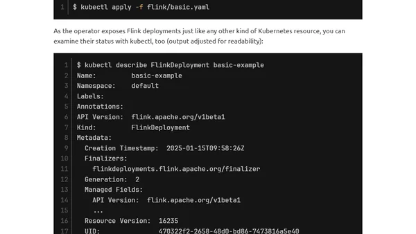 Get Running with Apache Flink on Kubernetes, part 1 of 2