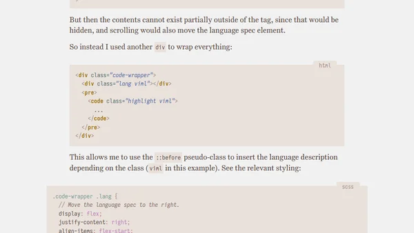 Language spec in code blocks