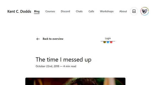 The time I messed up