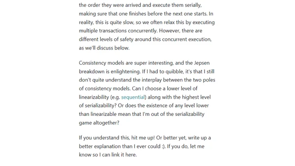 Inconsistent thoughts on database consistency