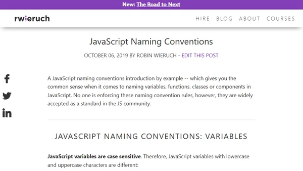 JavaScript Naming Conventions