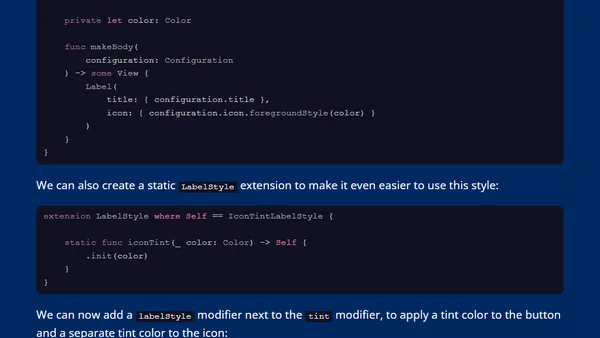 Creating a custom label style that tints the label icon