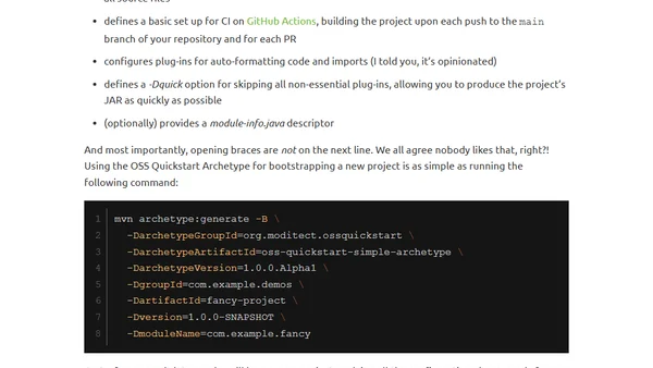 Introducing the OSS Quickstart Archetype