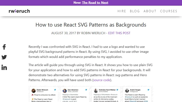 How to use React SVG Patterns as Backgrounds