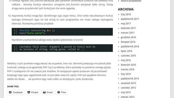 Pułapki programowania w PHP część 1