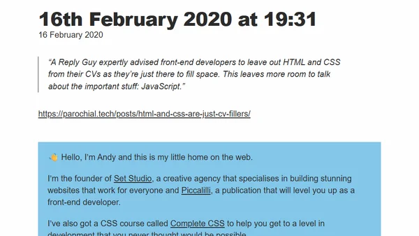 16th February 2020 at 19:31