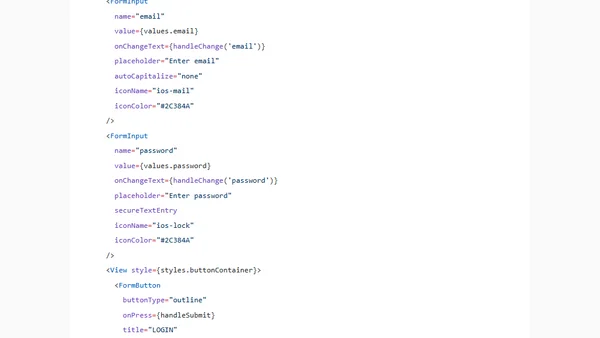 Build and validate forms in React Native using Formik and Yup