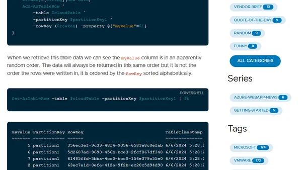 Azure Table Storage Sort Order
