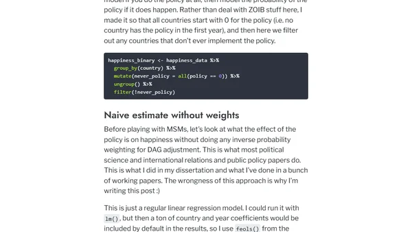 Generating inverse probability weights for marginal structural models with time-series cross-sectional panel data