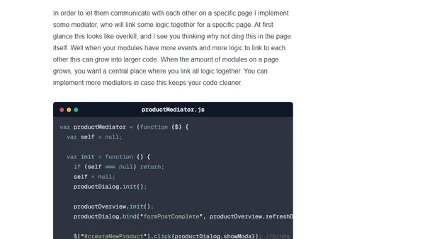 jQuery events contributes to clean Javascript