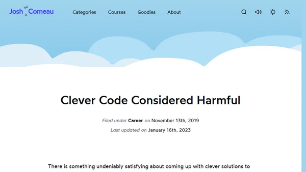 Clever Code Considered Harmful