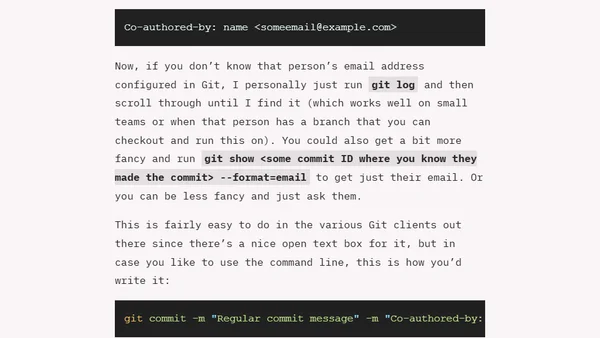Co-authoring Git commits