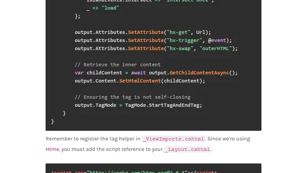 Dynamic Htmx Islands with ASP.NET Core
