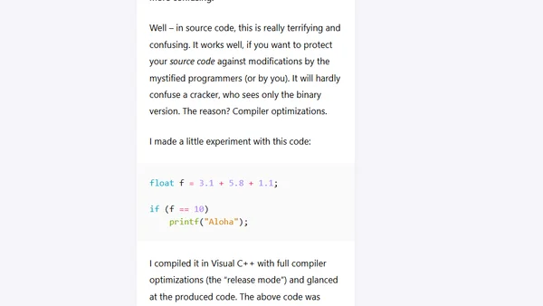 Careful with those optimisations