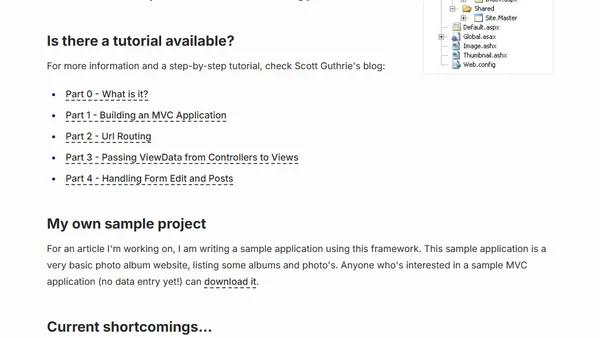 ASP.NET MVC Framework - Basic sample application