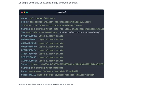 Signing Docker images using Docker Content Trust